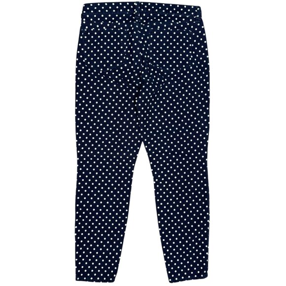 EUC Women's J. CREW Corduroy‎ Toothpick Pants Navy Polka Dot | Size 29 - Picture 5 of 10